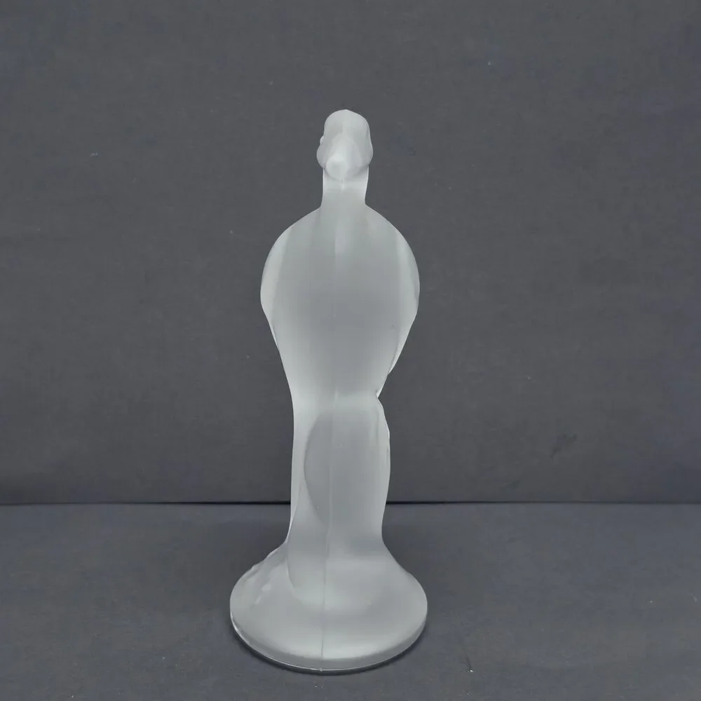 Duncan & Miller Vintage Frosted Glass Large Heron Bird Figurine 6.75